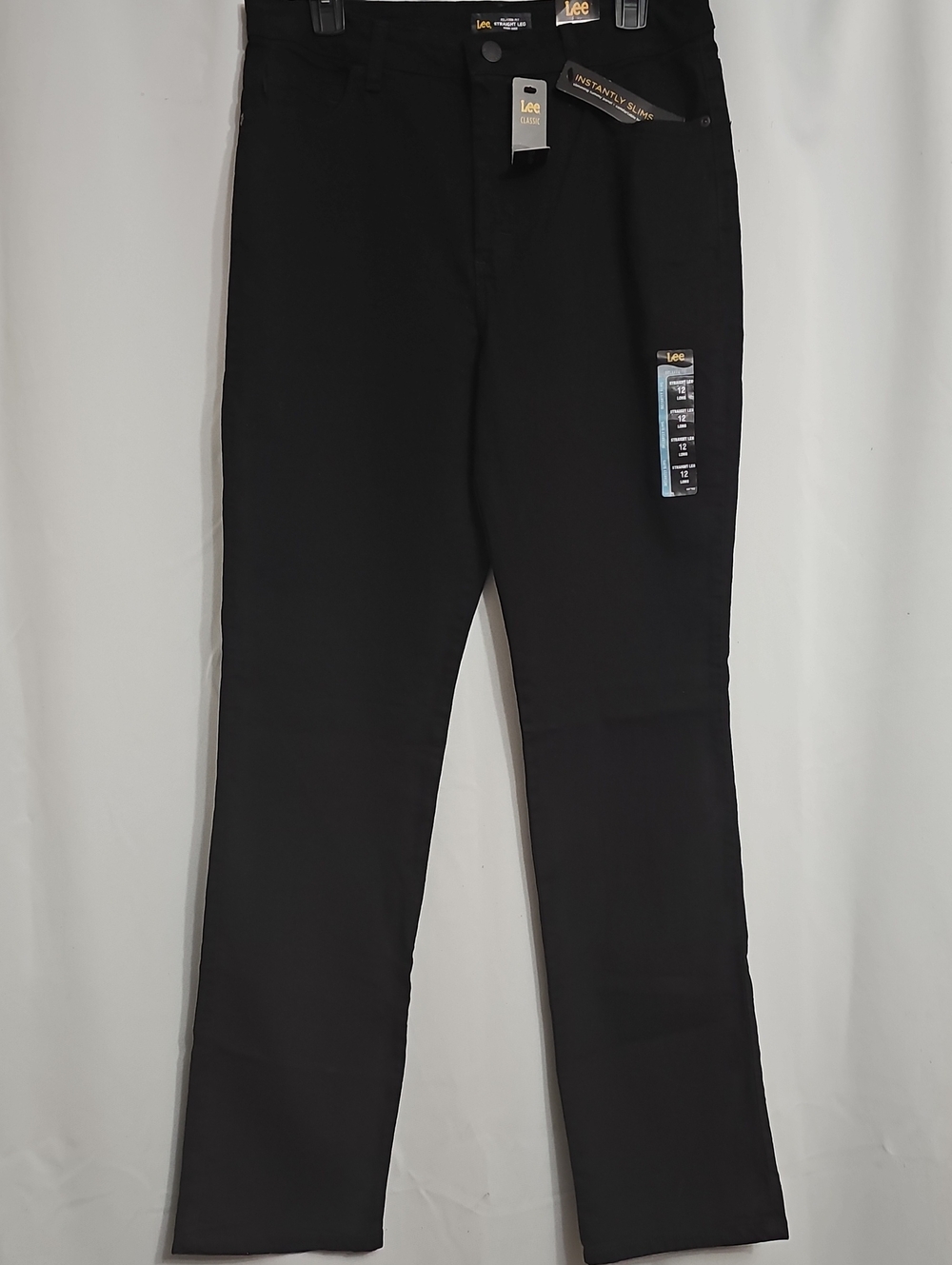 Lee Relaxed Fit Instantly Slims Straight Leg Jean Black 12L Long New